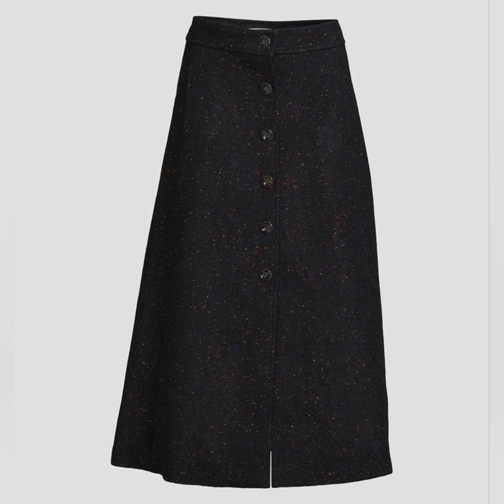 Chloe A-Line Tweed Midi Skirt